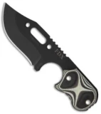 TOPS Knives FDX-02 Knife Fixed Blade Black/White G10 (3" Black Plain)