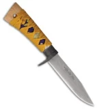 Kanetsune Kin-Nishiki Fixed Blade Knife Wrapped Oak (4.75" Damascus) KB-259