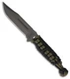 Ka-Bar Short Neck Fixed Blade Knife Black/OD Cord (3.875" Black) 1117