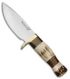 Blackjack Knives Zachariah Hunter Fixed Blade Knife Stag (4.75" Satin)