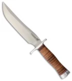 BlackJack Model 3 Fighter Commando Fixed Blade Knife Stacked Leather (7" Satin)