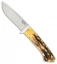 Bark River Classic Drop Point Hunter Fixed Blade Knife Stag (3.75" A2 Satin)