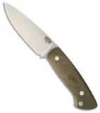 Bark River Santos Fixed Blade Knife Green Canvas Micarta (4.125" Satin)