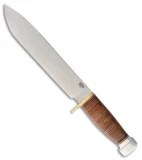 Bark River 1909 Michigan Bowie Fixed Blade Stacked Leather (10" Satin)