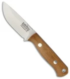 Bark River Bravo Micro Fixed Blade Knife Natural Canvas Micarta (2.25" Elmax)