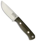 Bark River Bravo Micro Fixed Blade Knife Green Canvas Micarta (2.25" Elmax)