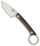 Bark River Ringtail Fixed Blade Knife Green Canvas Micarta (2.5" Satin)