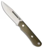 Bark River Knives Springbok II Fixed Blade Green Canvas Micarta (4.25" Satin)