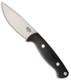 Bark River North Country EDC Fixed Blade Knife Black Canvas Micarta (3.5" A-2)