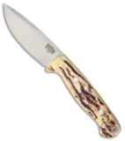 Bark River North Country EDC Fixed Blade Knife Antique Stag (3.5" A-2)