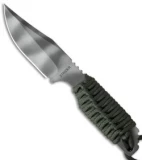 Strider Knives PR Clip Point Fixed Blade Knife Green Cord (3.5" Tiger Stripe)