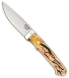 Bark River Classic Utility Caper Fixed Blade Knife Antique Stag (3.25" Satin)