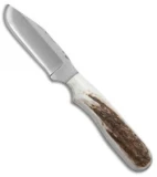 Anza Knives F4-FE Fixed Blade Knife Stag Horn (3.4" Plain)