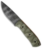 GTI Custom Drop Point Fixed Blade Knife Green Micarta (4.1" Tiger Stripe)