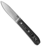 GTI Custom Spear Point Fixed Blade Knife Black/Gray G-10 (4" Satin)