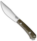 Bark River Knives Trail Buddy Fixed Blade Knife Green Canvas Micarta (4" Satin)