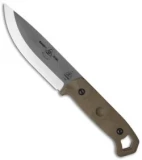 TOPS Brakimo Fixed Blade Knife Green Canvas Micarta (5.25" Stonewash) BRAK-01