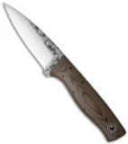 Fiddleback Forge Bear Paw Fixed Blade Knife Brown Canvas (4.25" Satin)