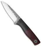 Fiddleback Forge Woodchuck Fixed Blade Knife Crimson Canvas (4.25" Satin)