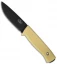 Fallkniven F1 Fixed Blade Knife Sand w/ Zytel Sheath (3.8" Black Plain) F1DZ