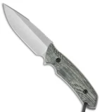 Attleboro Knives Battle Knife Fixed Blade w/ Black Sheath (4.5" Stonewash)