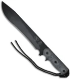 TOPS Knives Armageddon Fixed Blade Bush Knife (10.625" Black Plain) A-TRD-01