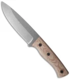 Fiddleback Forge Production Duke Knife Natural Canvas Micarta (5.5" Stonewash)