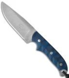 Hazen Knives Large 1095 Series Fixed Blade Knife Blue (4.5" Tumbled) 3BL