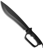 Treeman Knives Combat Machete Black Ops Fixed Blade Knife Black G-10 (12" Black)