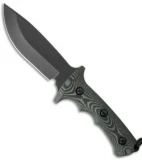 Treeman Knives Combat Hunter Fixed Blade Knife Black/Green G10 (5.5" Black)