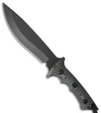 Treeman Knives Original Combat Bowie Knife Black/OD Green G10 (8" Black Plain)