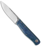 Fiddleback Forge Terrasaur Knife Navy Burlap Micarta (4.25" Satin)