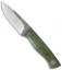 Fiddleback Forge Bushfinger Knife Emerald Burlap Micarta (4" Satin)