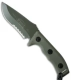Microtech Currahee Drop Point Knife Fixed Blade (4.5" Green Serr Elmax) 102-2GR