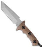 Treeman Knives Mini Ultra Phalanx Neck Carry Knife Brown Micarta (3" Silver)