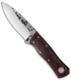 Fiddleback Forge Monarch Knife Maroon Linen Micarta (3.625" Satin)
