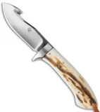 Brad Zinker Gut Hook Skinner Fixed Blade Knife Stag (3.625" Polish)