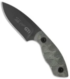 White River Knives GTI 3 Fixed Blade Knife Gray Canvas Micarta (3" Black)
