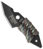 Florian Tanto Fixed Blade Neck Knife Camo Paracord (1.875" Black)