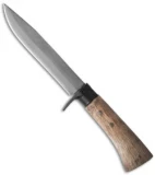 Kanetsune Enchou Fixed Blade Knife Oak Handle (5.625" Damascus) KB-247