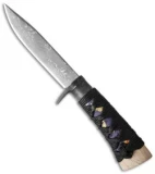 Kanetsune Nishiki Fixed Blade Knife Tsukamaki (4.875" Damascus) KB-224