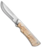 Marttiini Full Tang Curly Birch Fixed Blade Knife (4.25" Satin Plain) 350015
