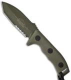 Microtech Currahee Tanto Knife Fixed Blade (4.5" OD Green Serr) 103-2GR