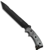 TOPS Knives Ron Hood Anaconda Black Micarta Fixed Blade Knife (9.5" Black Tanto)