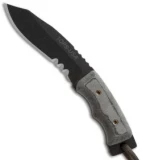 TOPS Knives Mini Eagle Fixed Blade Knife (3" Black Serr) MINE-01