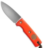Wallace Edged Tools OS I Fixed Blade Knife Orange G-10 (3.5" Satin)