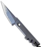 Amsler Knives Mini Slik Titanium Tanto Knife (2" Dark Blue)