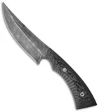 Olamic Cutlery Nero Fixed Blade Knife Carbon Fiber (4.625" Damascus) 1620