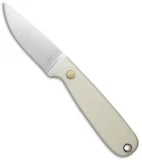 EnZo Knives Necker 70 Fixed Blade Knife White Micarta (2.5" Satin)