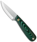 EnZo Knives Necker 70 Fixed Blade Knife Green Micarta (2.5" Satin)
